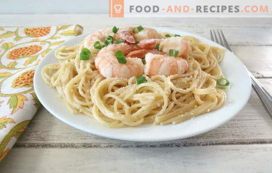 Spaghetti med räkor - en maträtt som italienare skulle ha velat! De bästa recepten för spaghetti med räkor och såser för dem