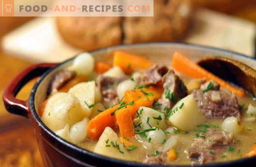 Stew med kött - de bästa recepten. Så till rätt och välsmakande köksgryta.