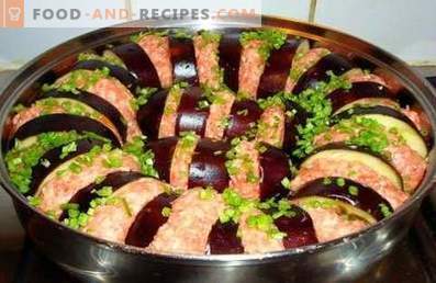 Aubergine med malet kött bakat i ugnen