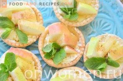 Tartlets su obuoliais ir sviesto kremu