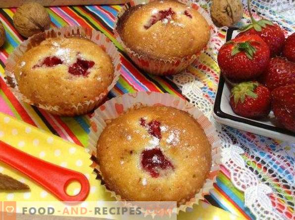 Muffins med jordgubbar