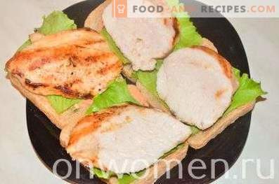 Smörgås med kyckling, ost och grönsaker