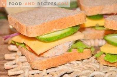 Smörgås med kyckling, ost och grönsaker