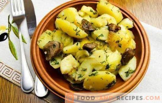 Potatis med svamp i en långsam spis är bättre än i en stekpanna. Potatis med svamp i en långsam spis: stekt, stuvad, bakad