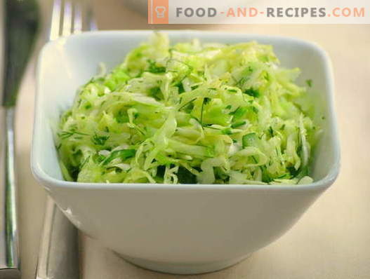 Kål och gurksallad - fem bästa recept. Hur man ska ordna och läckra kocksalater med kål och gurkor.